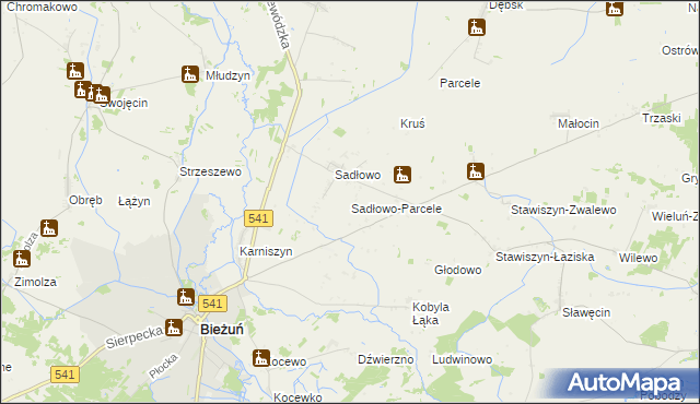 mapa Sadłowo-Parcele, Sadłowo-Parcele na mapie Targeo