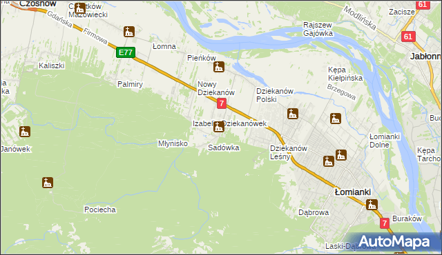 mapa Sadowa gmina Łomianki, Sadowa gmina Łomianki na mapie Targeo