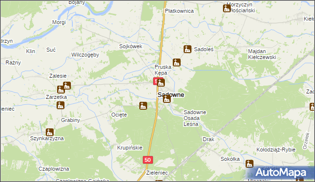 mapa Sadowne, Sadowne na mapie Targeo