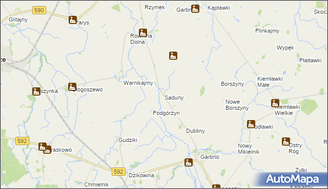 mapa Saduny, Saduny na mapie Targeo