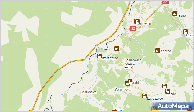 mapa Sadzarzewice, Sadzarzewice na mapie Targeo