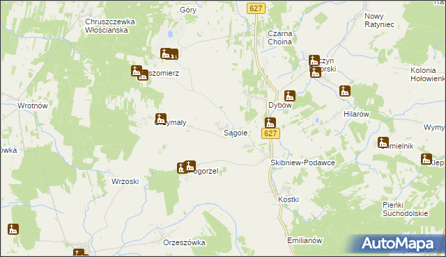 mapa Sągole, Sągole na mapie Targeo