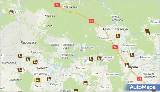 mapa Salachowy Bór, Salachowy Bór na mapie Targeo