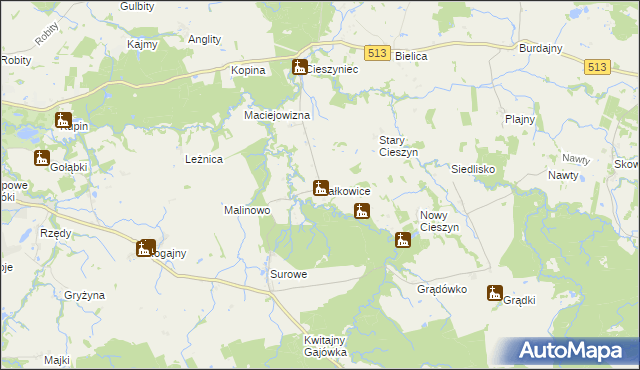 mapa Sałkowice, Sałkowice na mapie Targeo