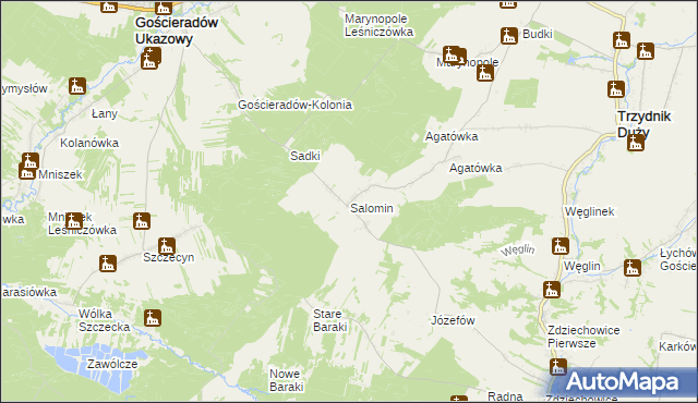 mapa Salomin, Salomin na mapie Targeo