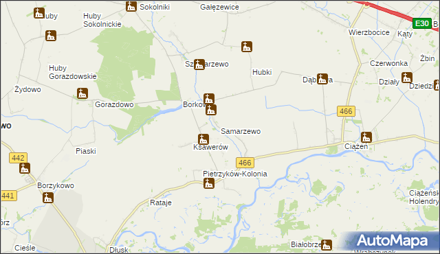 mapa Samarzewo, Samarzewo na mapie Targeo