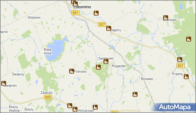 mapa Samborek, Samborek na mapie Targeo