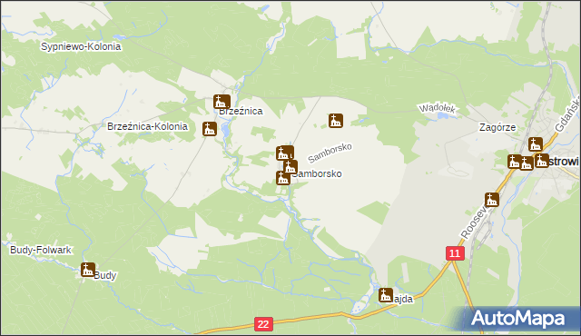 mapa Samborsko, Samborsko na mapie Targeo