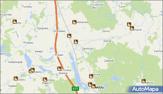 mapa Sambród, Sambród na mapie Targeo
