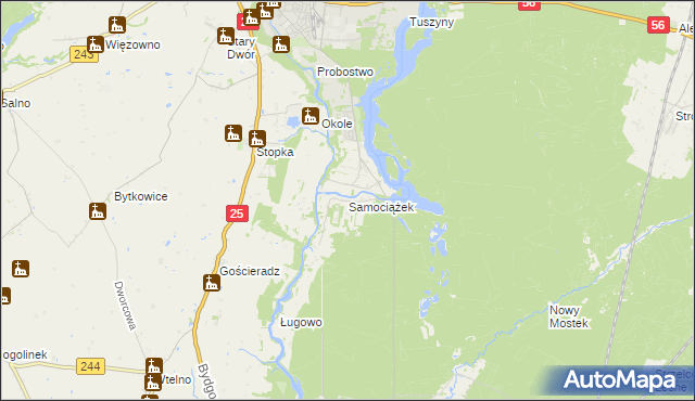 mapa Samociążek, Samociążek na mapie Targeo
