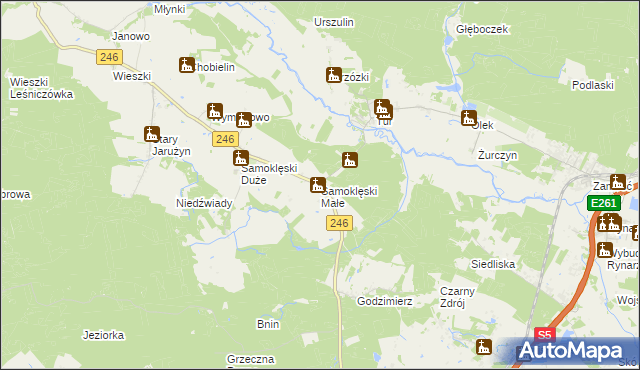 mapa Samoklęski Małe, Samoklęski Małe na mapie Targeo