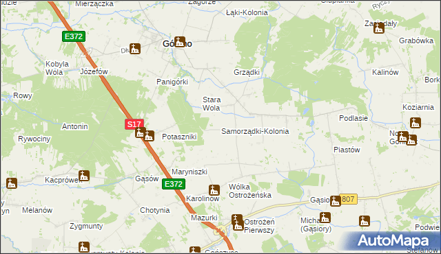 mapa Samorządki-Kolonia, Samorządki-Kolonia na mapie Targeo