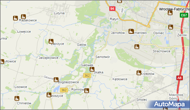 mapa Samotwór, Samotwór na mapie Targeo