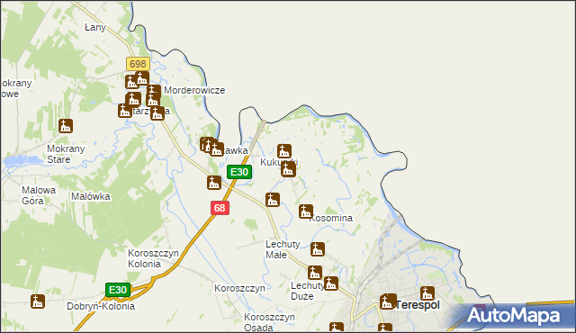 mapa Samowicze, Samowicze na mapie Targeo