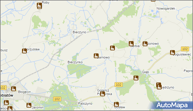 mapa Samowo, Samowo na mapie Targeo