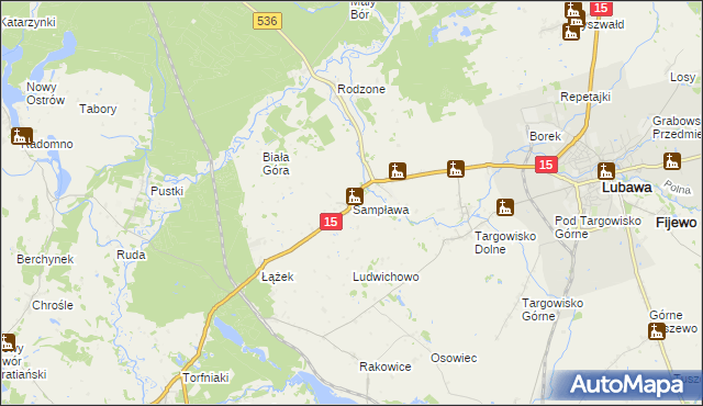 mapa Sampława, Sampława na mapie Targeo