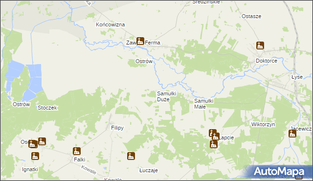 mapa Samułki Duże, Samułki Duże na mapie Targeo