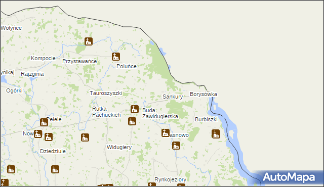 mapa Sankury, Sankury na mapie Targeo