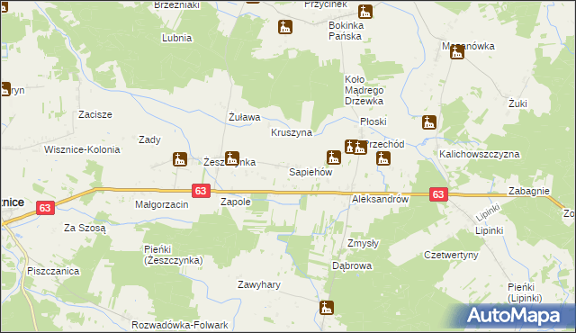 mapa Sapiehów, Sapiehów na mapie Targeo