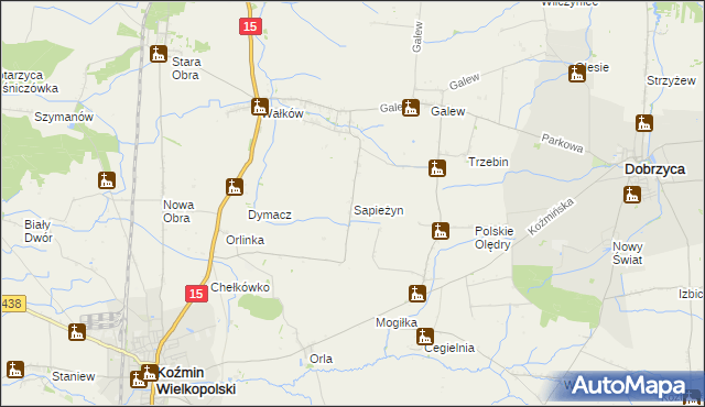 mapa Sapieżyn, Sapieżyn na mapie Targeo