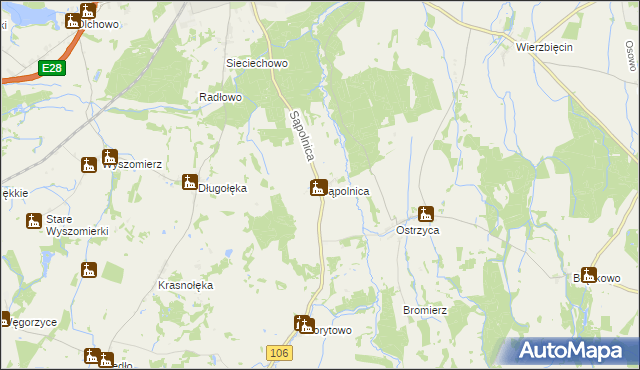 mapa Sąpolnica, Sąpolnica na mapie Targeo