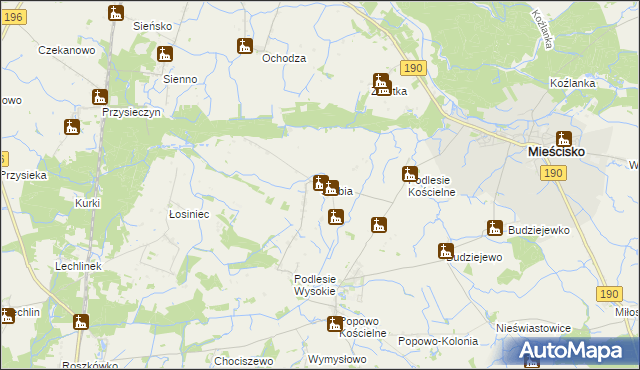 mapa Sarbia gmina Mieścisko, Sarbia gmina Mieścisko na mapie Targeo