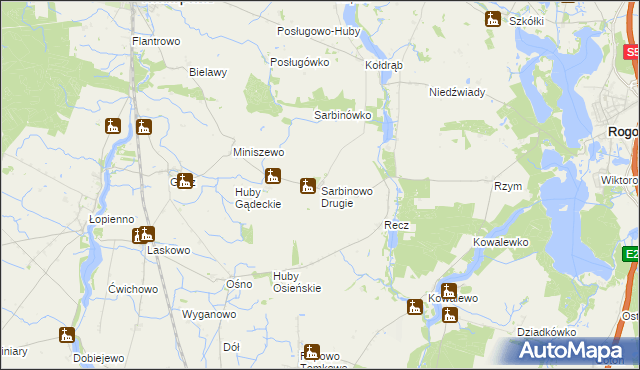 mapa Sarbinowo Drugie, Sarbinowo Drugie na mapie Targeo