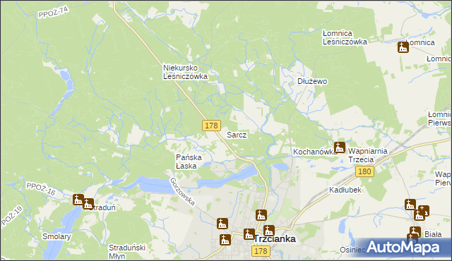 mapa Sarcz, Sarcz na mapie Targeo