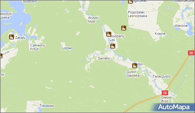 mapa Sarnetki, Sarnetki na mapie Targeo