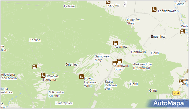 mapa Sarnówek Mały, Sarnówek Mały na mapie Targeo