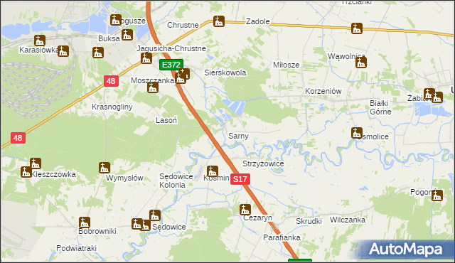 mapa Sarny gmina Ułęż, Sarny gmina Ułęż na mapie Targeo