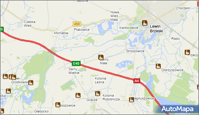 mapa Sarny Małe, Sarny Małe na mapie Targeo