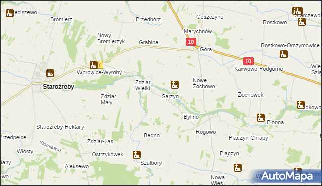 mapa Sarzyn, Sarzyn na mapie Targeo