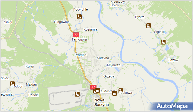 mapa Sarzyna, Sarzyna na mapie Targeo