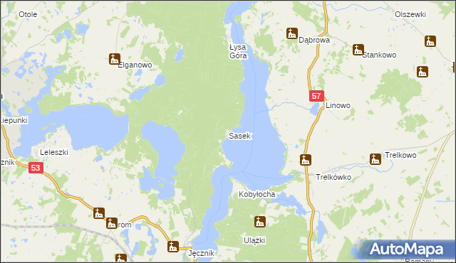 mapa Sasek, Sasek na mapie Targeo