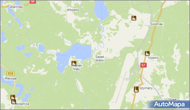 mapa Sasek Wielki, Sasek Wielki na mapie Targeo