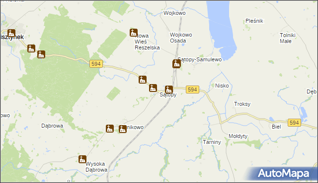 mapa Sątopy gmina Bisztynek, Sątopy gmina Bisztynek na mapie Targeo