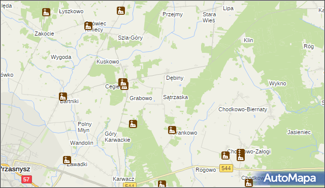 mapa Sątrzaska, Sątrzaska na mapie Targeo