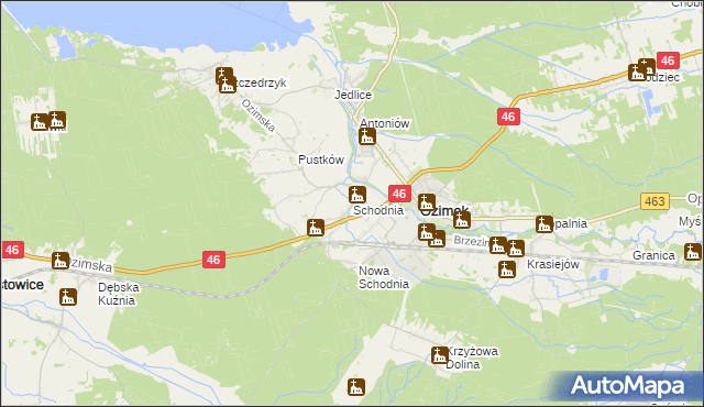 mapa Schodnia, Schodnia na mapie Targeo