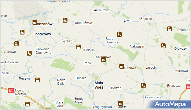 mapa Ściborowo, Ściborowo na mapie Targeo