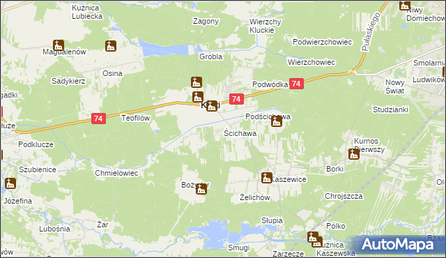 mapa Ścichawa, Ścichawa na mapie Targeo