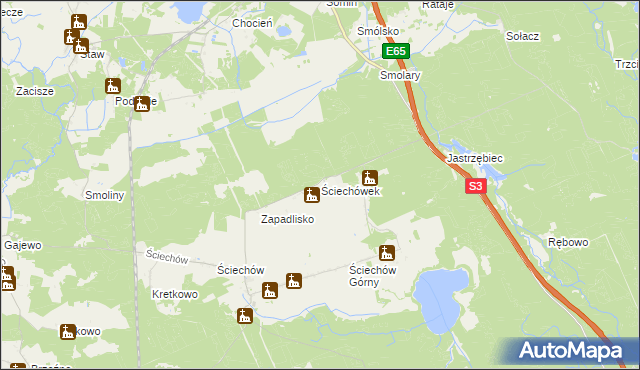 mapa Ściechówek, Ściechówek na mapie Targeo