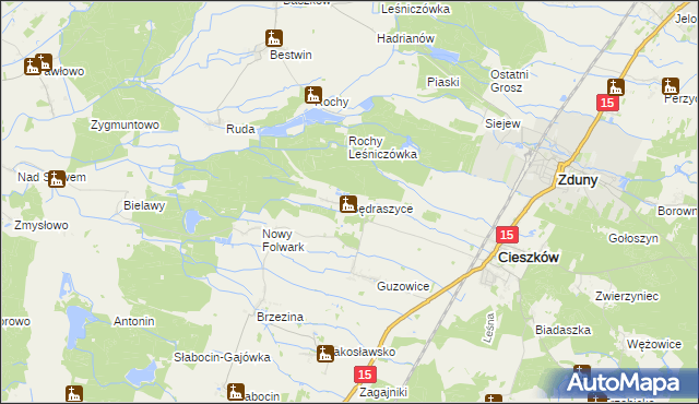 mapa Sędraszyce, Sędraszyce na mapie Targeo