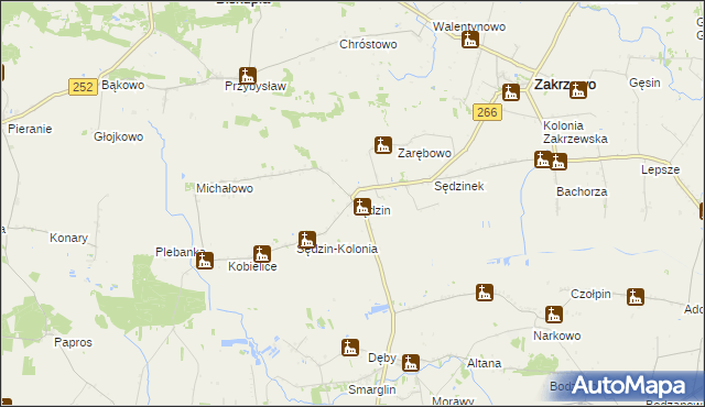 mapa Sędzin, Sędzin na mapie Targeo