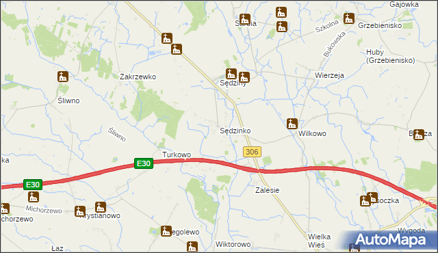 mapa Sędzinko, Sędzinko na mapie Targeo