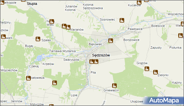 mapa Sędziszów, Sędziszów na mapie Targeo