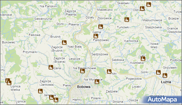 mapa Sędziszowa gmina Bobowa, Sędziszowa gmina Bobowa na mapie Targeo