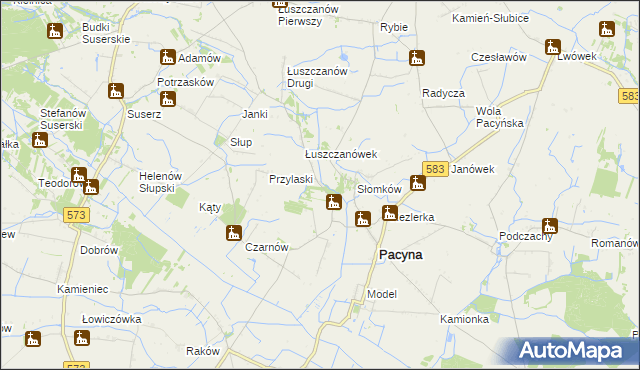 mapa Sejkowice, Sejkowice na mapie Targeo