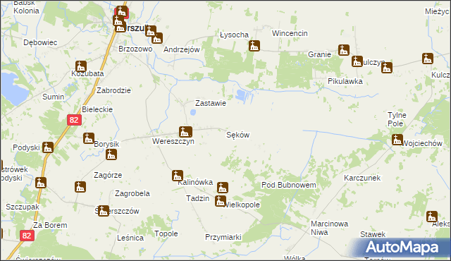 mapa Sęków, Sęków na mapie Targeo