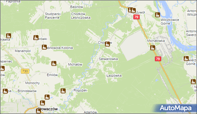 mapa Selwanówka, Selwanówka na mapie Targeo